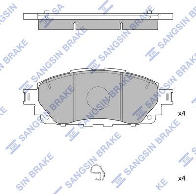 Тормозные колодки Sangsin Hi-Q. Артикул SP4264