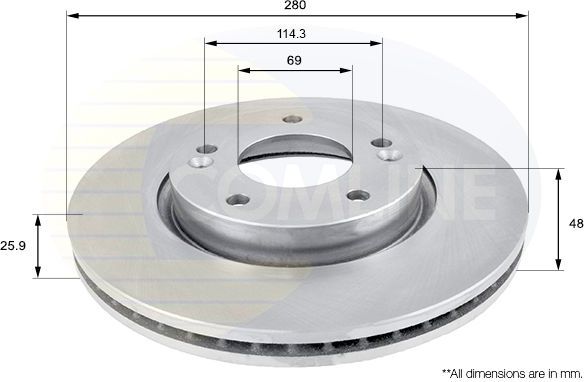 Тормозной диск Comline COATED. Артикул ADC1041V