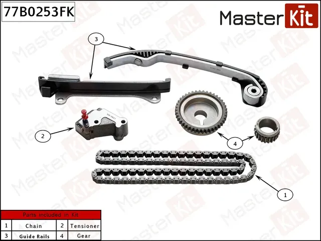 Комплект цепи ГРМ NISSAN ALMERA CLASSIC (B10) 06-12 QG16DE (Master KIT) Master KIT. Артикул 77b0253fk