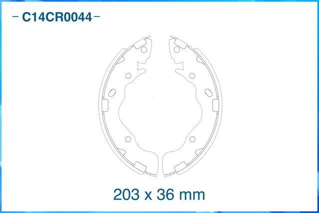 Колодки тормозные задние барабанные (Cworks). Артикул C14CR0044