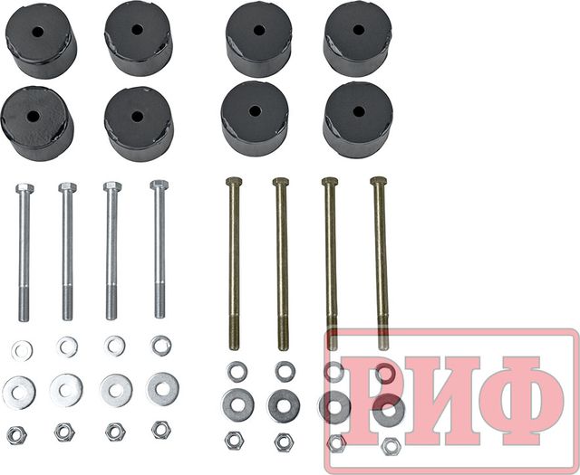 Проставки РИФ для лифта кузова 50 мм (к-т 8 шт.) с крепежом для ГАЗ Соболь 1998-2022. Артикул RIFGAZ-88011