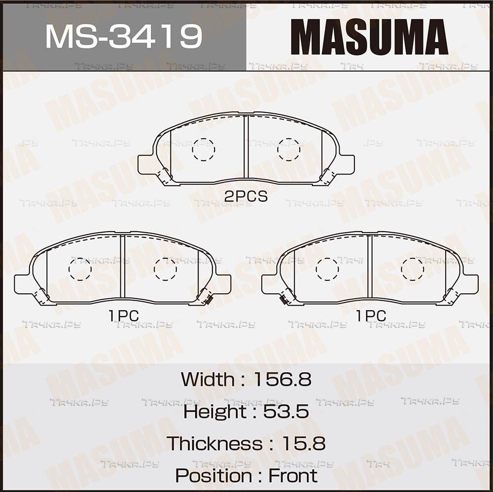 Тормозные колодки Masuma. Артикул MS-3419