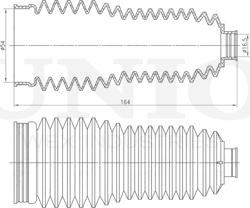 Пыльник рулевой рейки (Unio). Артикул DUC-20015