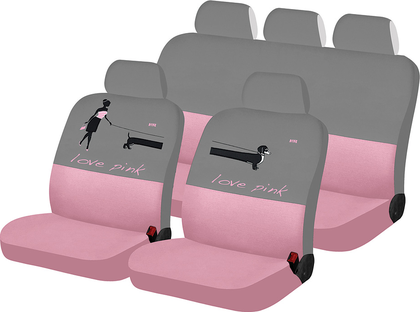 Чехлы универсальные Hadar Rosen Love Pink Dog на сидения авто, цвет Розовый. Артикул 10486