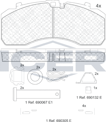 Тормозные колодки Icer. Артикул 152091-066