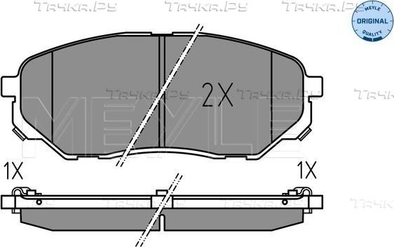 Тормозные колодки Meyle Original передние для Kia Sorento III Prime 2015-2026. Артикул 025 223 8017