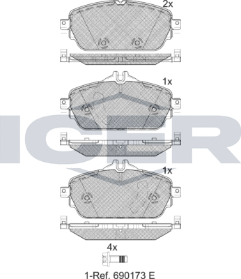 Тормозные колодки Icer. Артикул 182212