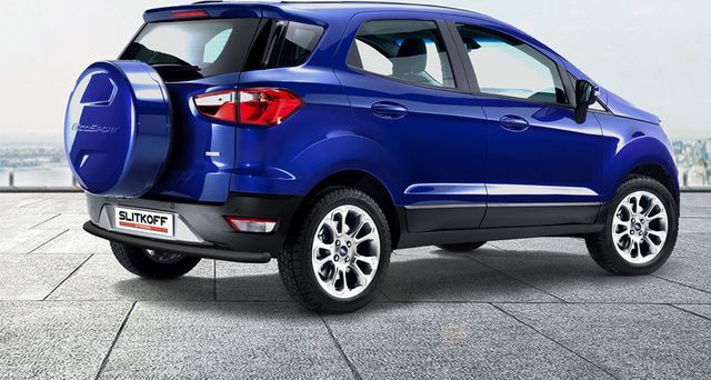 Защита Slitkoff заднего бампера d57 для Ford EcoSport I рестайлинг 2017-2026 Черная. Артикул FES005B