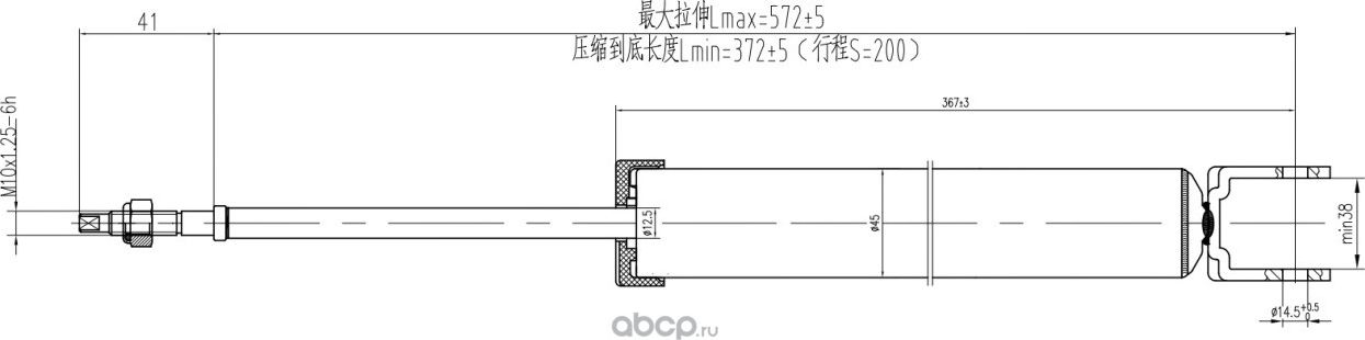 Амортизатор задний (газ) AWSA320298 (Awgo). Артикул AWSA320298