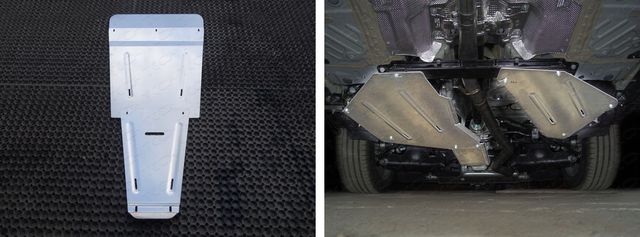 Защита алюминиевая ТСС (4 мм) для картера, бака, дифференциала и КПП Volkswagen Touareg III 3,0 TDI 2018-2026. Артикул ZKTCC00365K