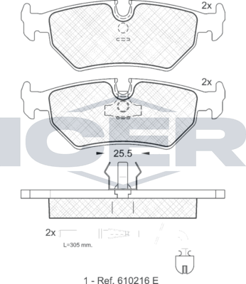 Тормозные колодки Icer. Артикул 141087