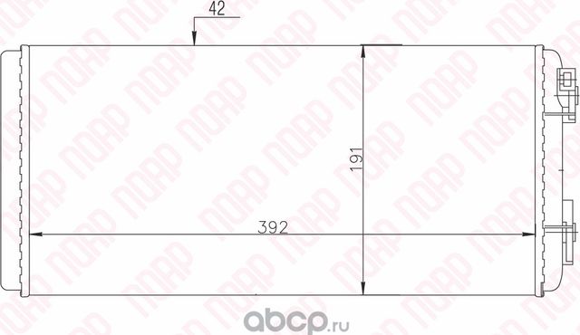 РАДИАТОР ОТОПИТЕЛЯ ПАЗ-3205 392х193 без патрубков под фланцы АВТО-РАДИАТОР (Поар). Артикул POAROT320520