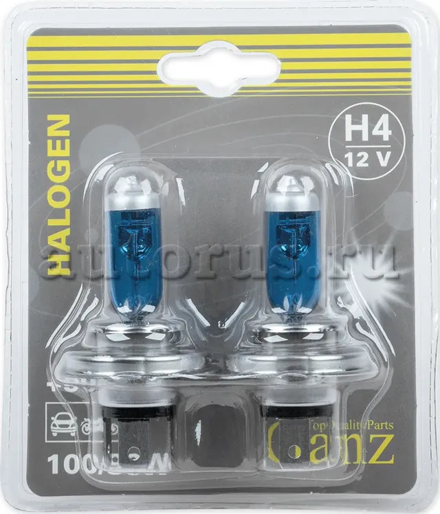 Лампа 12V H4 100/90W P43t +50% блистер (2шт.) GANZ. Артикул GIP06054