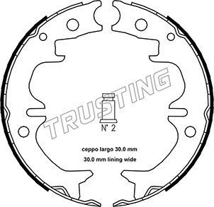 Тормозные колодки (стояночная тормозная система) Trusting. Артикул 115.314