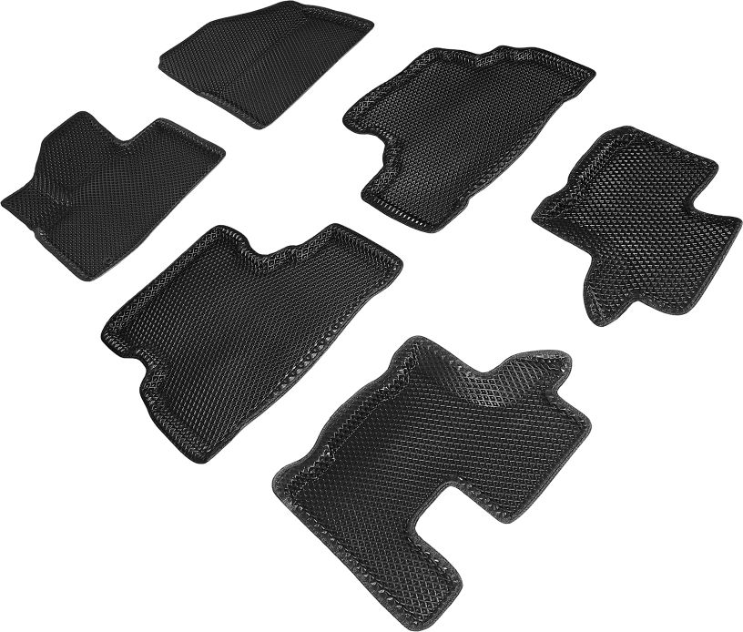 Коврики Seintex 3D EVA Ромб для салона Kia Sorento III Prime 2015-2026 ЧЕРНЫЕ. Артикул 95302