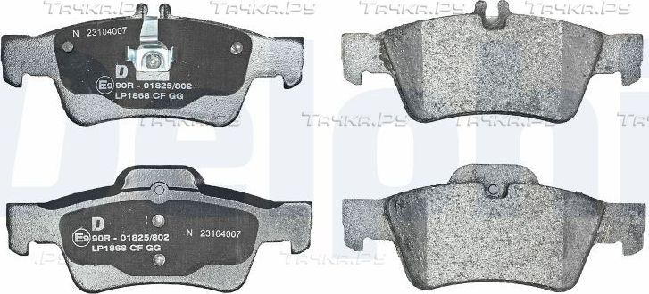 Тормозные колодки Delphi (Low-Metallic) задние для Mercedes-Benz S-Класс IV (W220) 1999-2006. Артикул LP1868