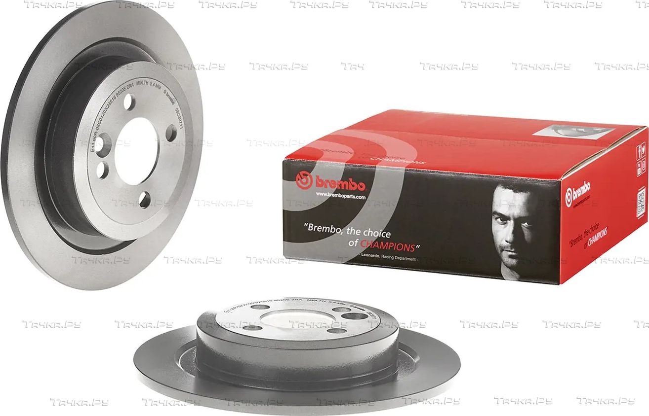 Тормозной диск Brembo PRIME LINE - UV Coated задний для MINI Roadster R59 2011-2015. Артикул 08.C307.11