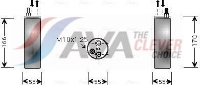 Осушитель кондиционера AVA (алюминий) для Opel Combo C 2001-2012. Артикул OLD371