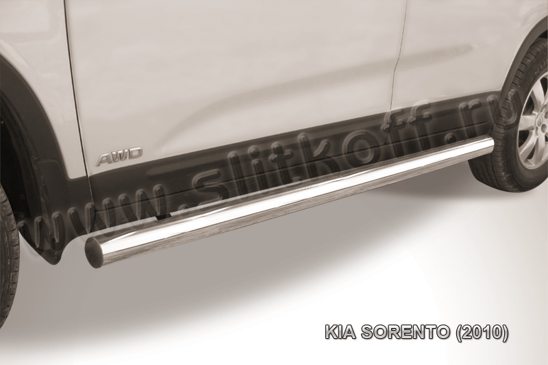 Пороги Slitkoff труба d76 для Kia Sorento II 2009-2012. Артикул KS10-007