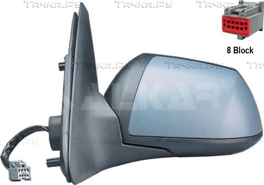 Зеркало боковое Alkar левое для Ford Mondeo III 2000-2007. Артикул 6125377