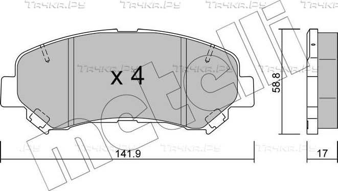 Тормозные колодки Metelli передние для Suzuki Kizashi 2010-2014. Артикул 22-0792-0
