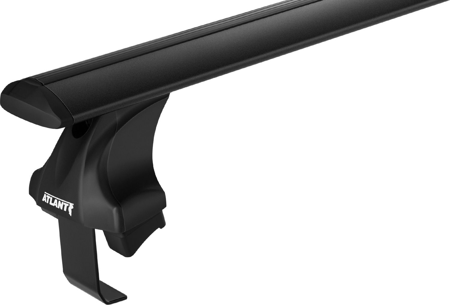 Багажник на крышу Атлант креп. за дверные проемы для Skoda Rapid лифтбек 2014-2017 (Аэро-крыло дуги ЧЕРНЫЕ). Артикул 7002+6031+7202