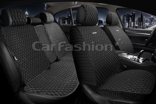Накидки универсальные CarFashion Iceberg Plus для авто, цвет Черный/Черный/Темно-серый. Артикул 22719