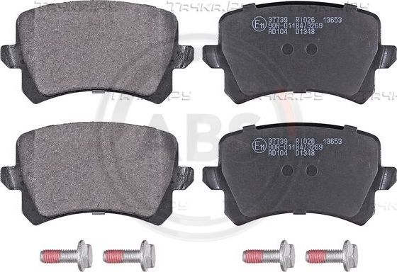 Тормозные колодки ABS задние для Volkswagen Golf Plus I 2004-2013. Артикул 37739