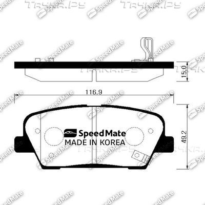 Тормозные колодки SpeedMate задние для Hyundai Genesis I 2008-2014. Артикул SM-BPH045