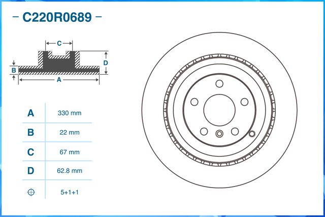 Диск тормозной задний (Cworks). Артикул C220R0689