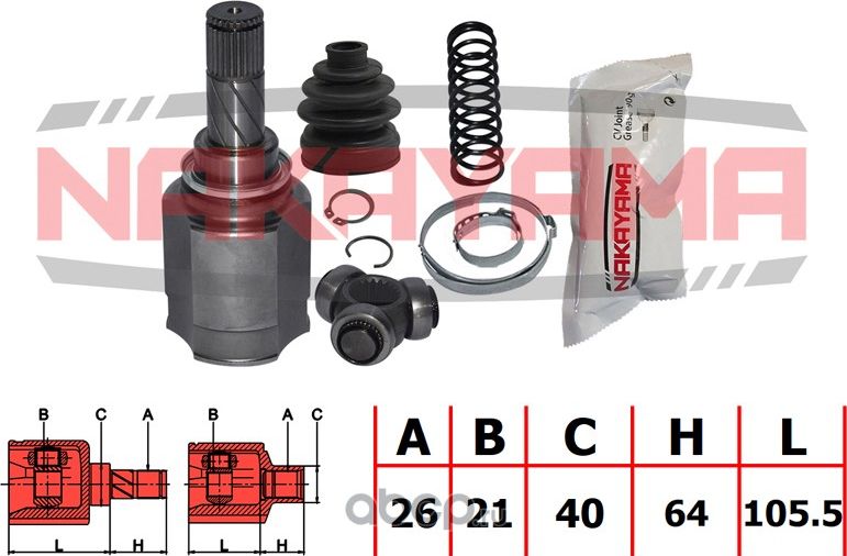 ШРУС внутр. к-кт правый (Nakayama). Артикул NJ7825NY