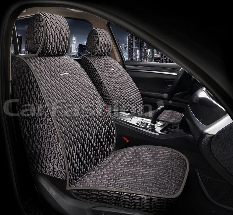 Накидки универсальные CarFashion Iceberg Front на передние сидения авто, цвет Серый/Серый/Темно-серый. Артикул 26187