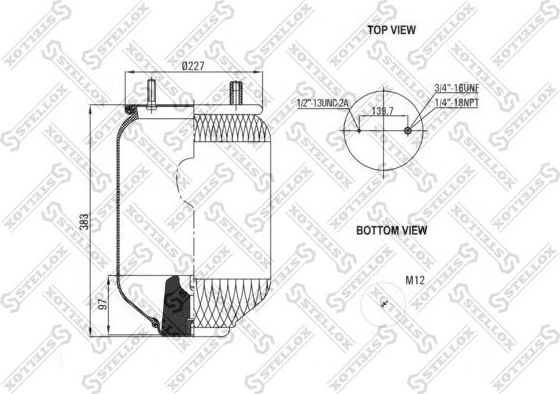 Пневмоподушка (пневморессора) Stellox. Артикул 84-00119-SX