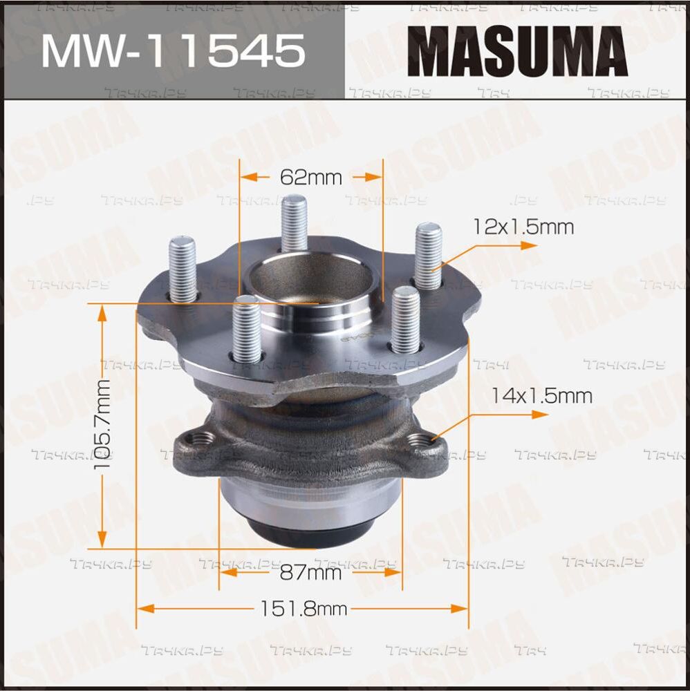 Ступичный подшипник (комплект) Masuma. Артикул MW-11545