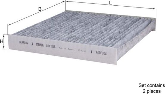 Салонный фильтр Mahle-Knecht. Артикул LAK 216