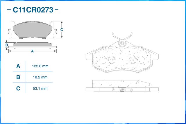 Колодки тормозные передние (Low Metallic) (Cworks). Артикул C11CR0273