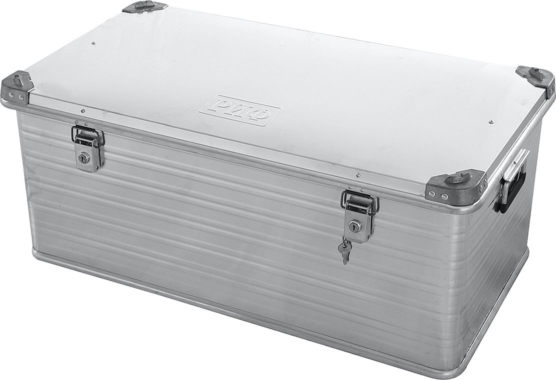 Ящик алюминиевый РИФ усиленный с замком 902х495х379 мм. Артикул E902495379
