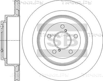Тормозной диск Sangsin Hi-Q задний для Subaru Forester III 2008-2013. Артикул SD4713