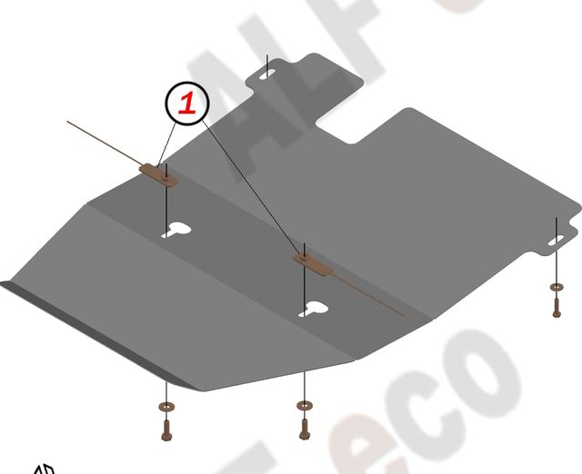 Защита алюминиевая Alfeco для картера и КПП Toyota Land Cruiser 80 1990-1997. Артикул ALF.24.82al