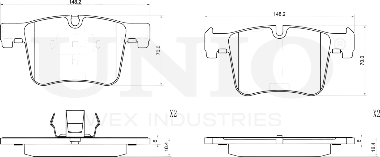 Колодки тормозные диск. передние BMW 3 (F30-F80) 11-, X3 (F25) 10-, 1 (F20,F21) 11- (Unio). Артикул BRP-20288