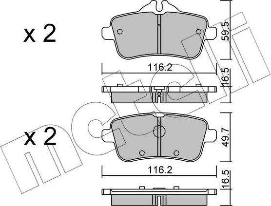 Тормозные колодки Metelli. Артикул 22-0968-3