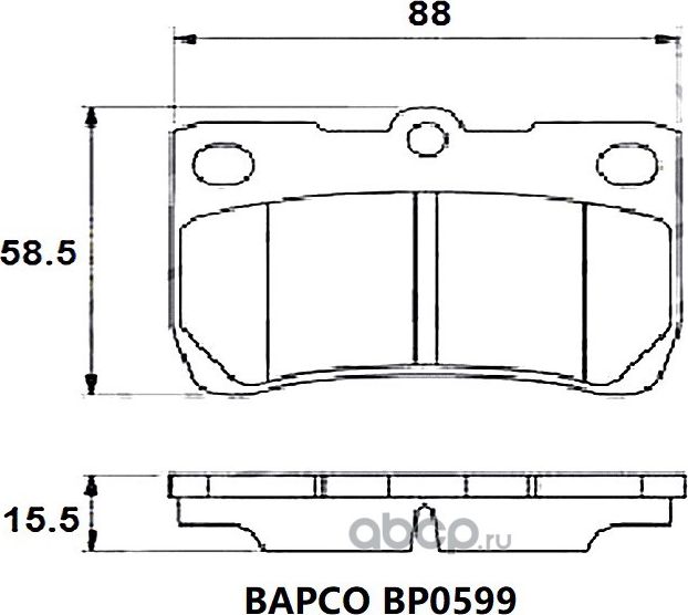 Колодки тормозные дисковые BP0599, (Bapco). Артикул BP0599