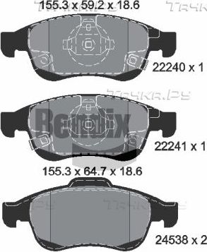 Тормозные колодки Textar Q+. Артикул 2224001