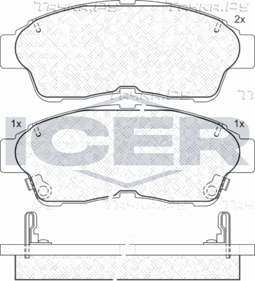 Тормозные колодки Icer передние для Toyota Chaser VI (X100) 1996-2001. Артикул 181005
