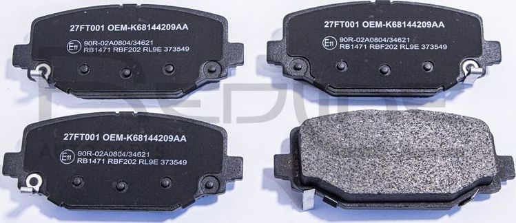 Тормозные колодки RED Line. Артикул 27FT001