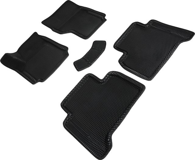Коврики Seintex 3D EVA Ромб для салона Volkswagen Amarok 2010-2026 ЧЕРНЫЕ. Артикул 95361