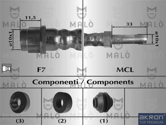 Тормозной шланг Malò. Артикул 80721