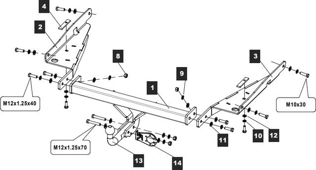 Фаркоп Baltex для Mazda CX-9 II 2017-2026. Артикул 129297