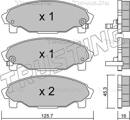 Тормозные колодки Trusting передние для Daihatsu Gran Move 1996-2002. Артикул 388.0