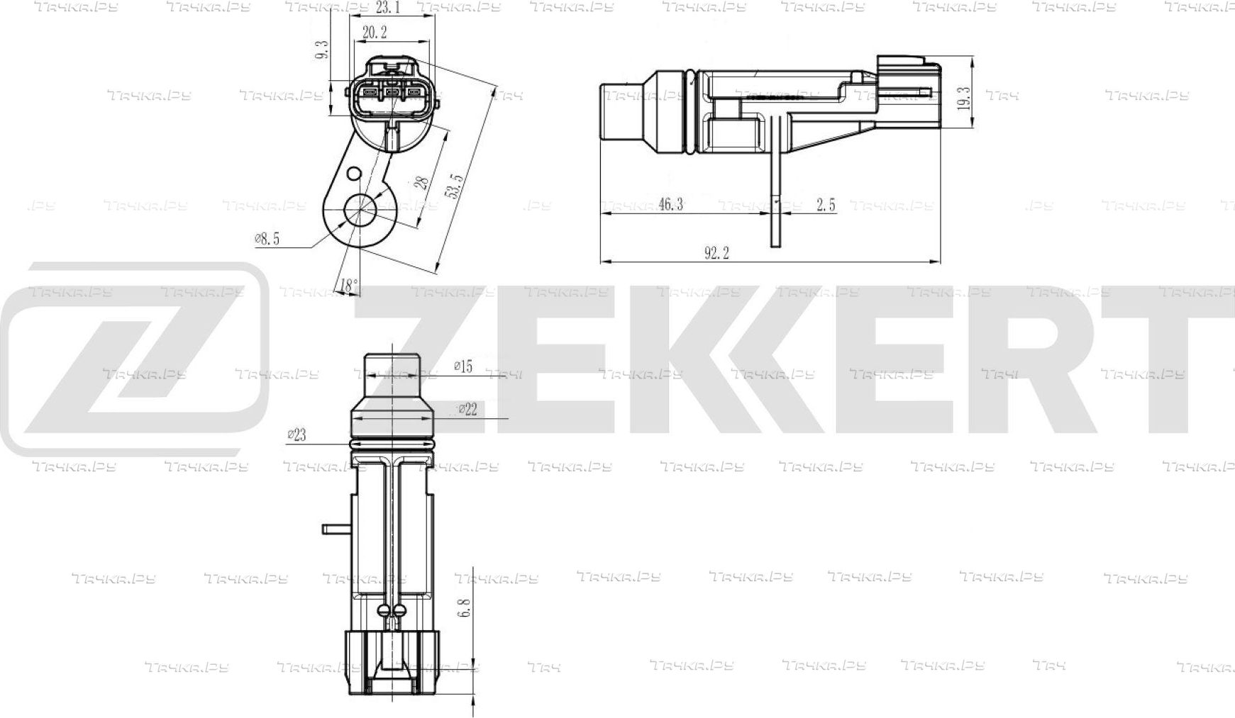 Датчик положения коленвала Zekkert для Jeep Commander XK, XH 2005-2009. Артикул SE-4091